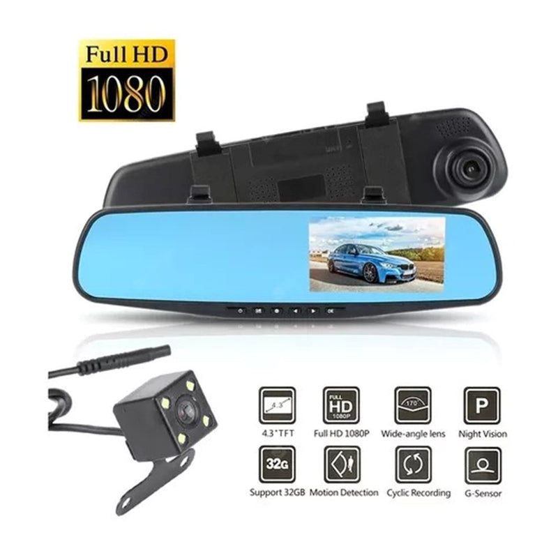 🚗 Espejo Retrovisor Doble Camara Dvr Hd🚗