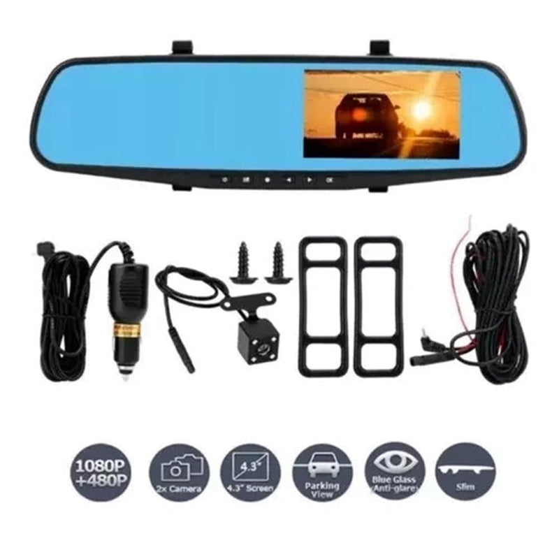 🚗 Espejo Retrovisor Doble Camara Dvr Hd🚗