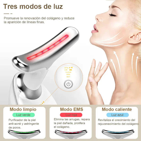 ✨ Masajeador facial antipapada 🌟 CON LUZ LED ✨ + Regalo 🎁